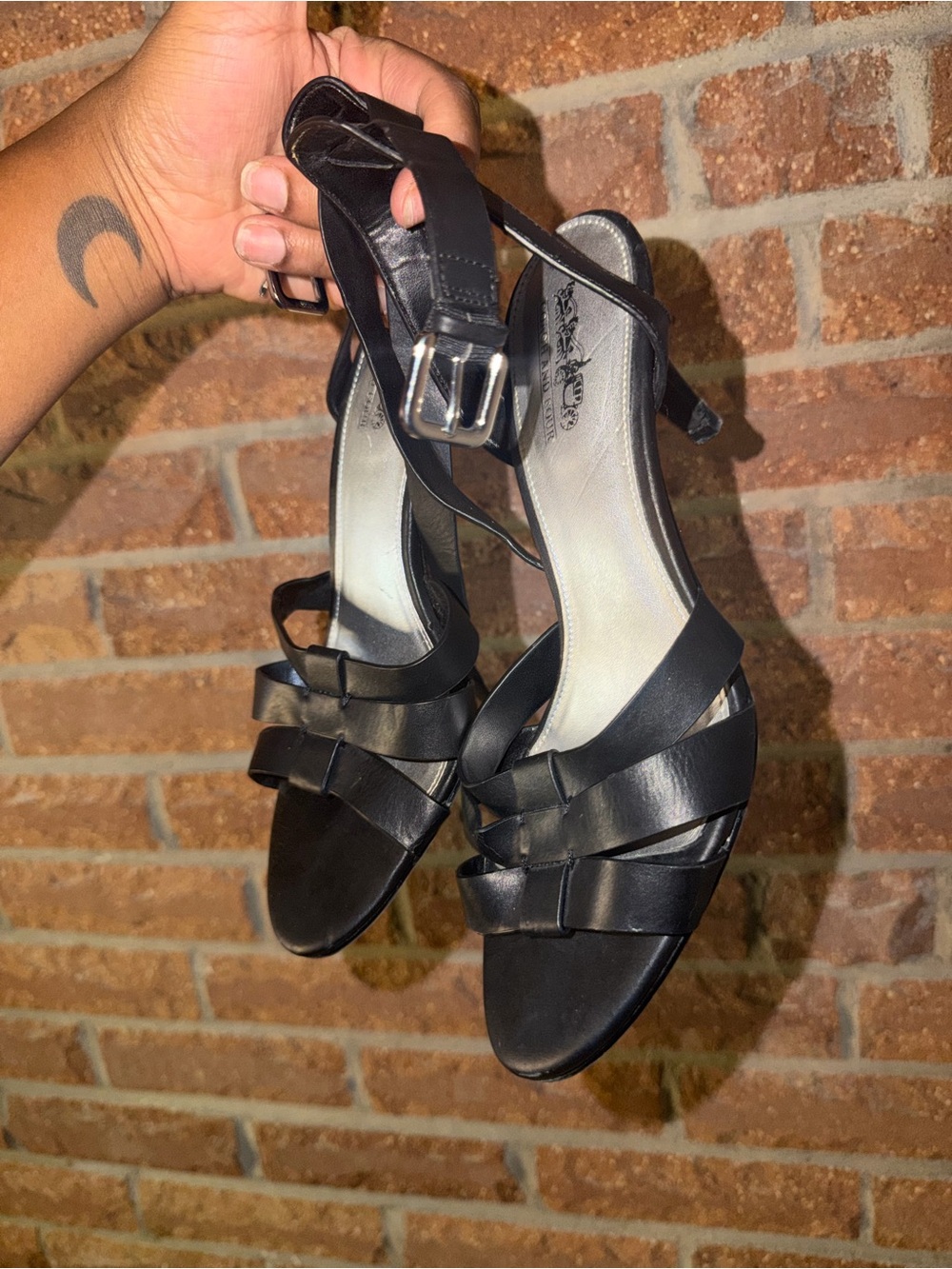 Black Women's Strappy Ankle-Wrap Sandals - Classic Dress Heels